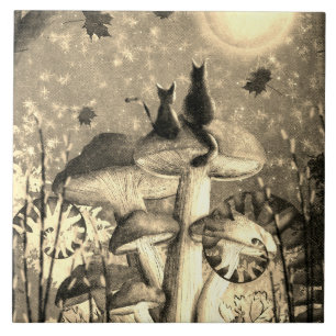 Carreau Chats de champignons