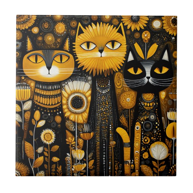 Carreau Chats Fantaisistes (Devant)
