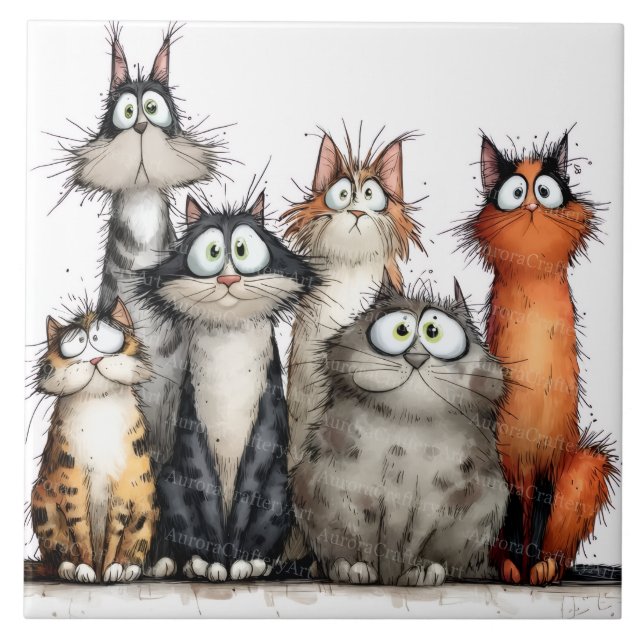 Carreau Chats fantaisistes (Devant)
