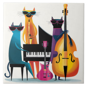 Carreau Chats musiciens de Cool Jazz Band