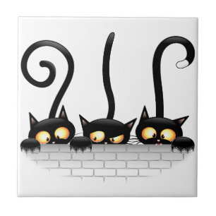 Carreau Chats Naughty, Playful et drôle de personnages