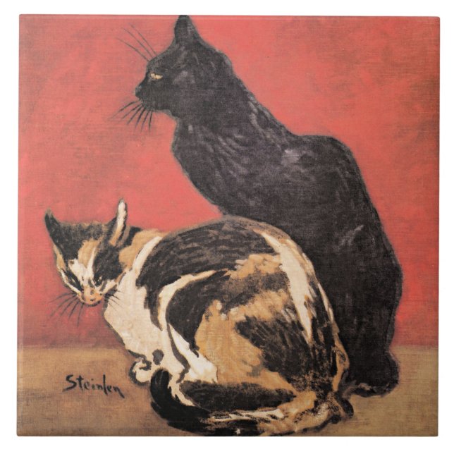Carreau Chats, peinture fine d'art de Theophile Steinlen, (Devant)