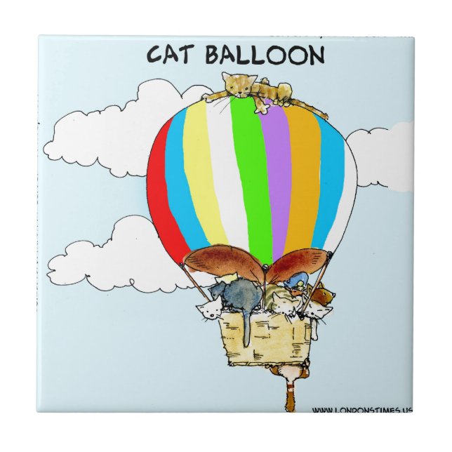 Carreau Chats Volants Dessin Animé Drôle (Devant)