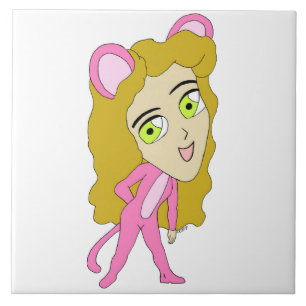 Carreau chatte rose