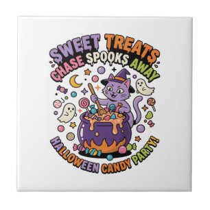 Carreau Chaudière de Bonbons d'Halloween Traitements Sombr