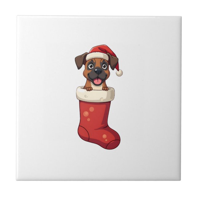 Carreau Chaussette de Noël Boxer (Devant)