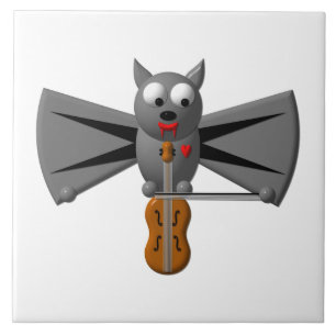 Carreau Chauve-souris vampire jouant du violon