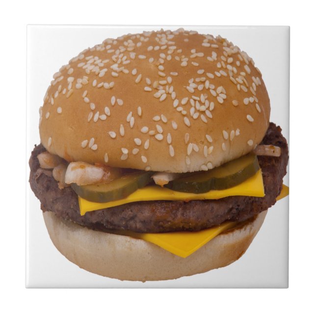 Carreau Cheeseburger Sur Le Sesame Seed Bun (Devant)
