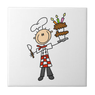 Carreau Chef avec gâteau d'anniversaire