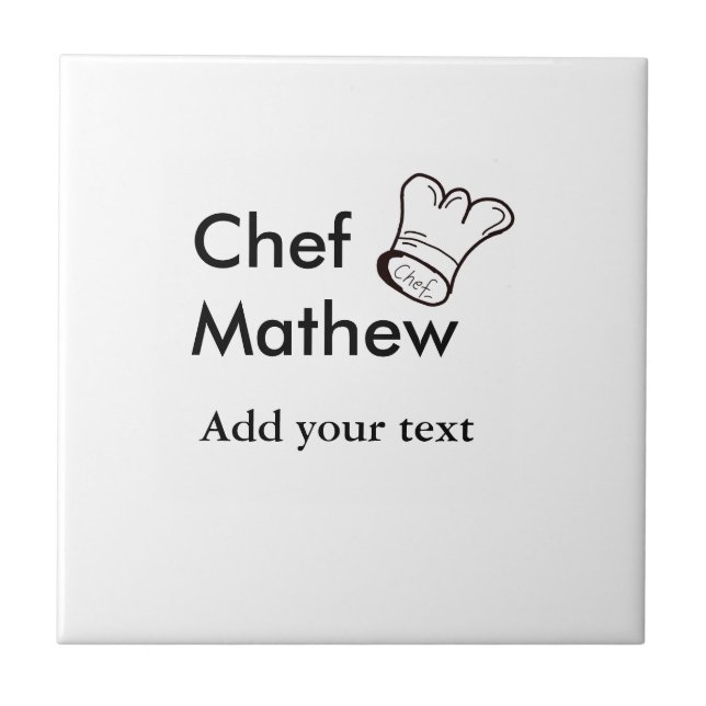 Carreau Chef cuisinier ajouter nom texte hommes cuisine bo (Devant)