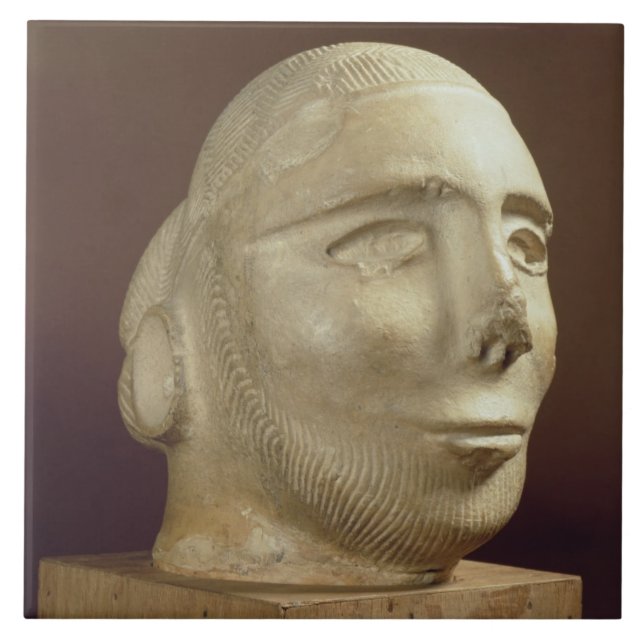 Carreau Chef de portrait de stéatite, Mohenjodaro, (Devant)
