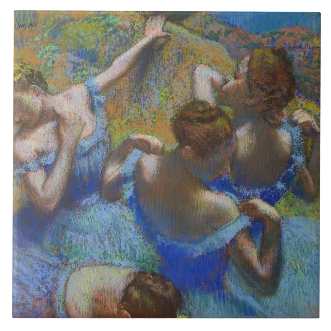 Carreau Chef-d'œuvre d'art fin pastel Danseuses bleues de  (Devant)
