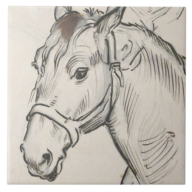 Carreau Chef d'un cheval (par Alfred Dehodencq) (Devant)
