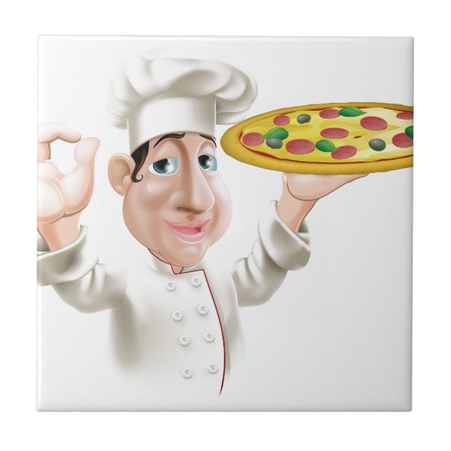 Carreau Chef heureux de pizza (Devant)