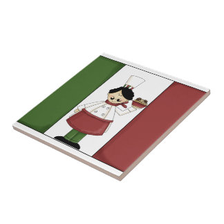 Carreau Chef italien #3 avec la tuile de drapeau