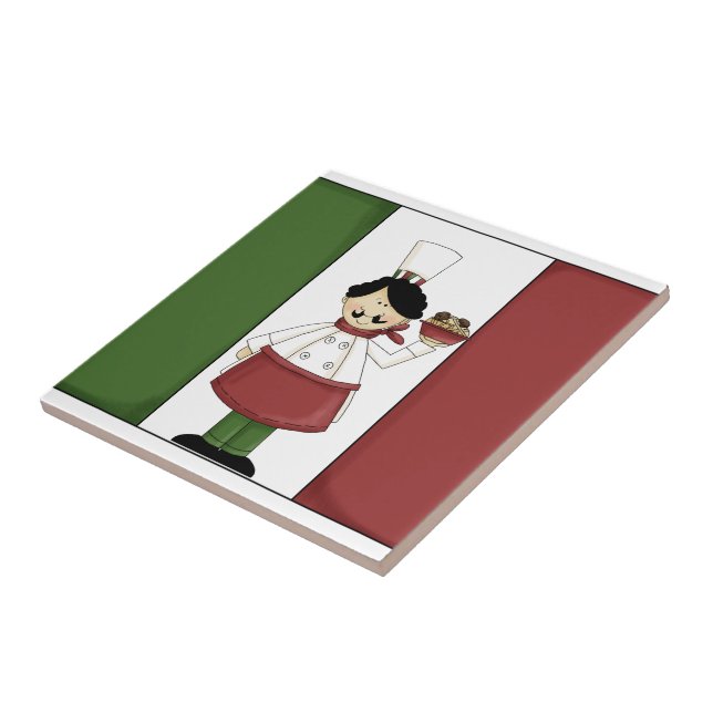 Carreau Chef italien #3 avec la tuile de drapeau (Côté)