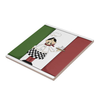 Carreau Chef italien #7 avec la tuile de drapeau