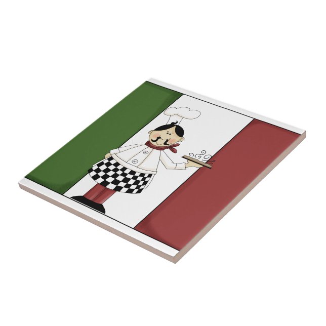 Carreau Chef italien #7 avec la tuile de drapeau (Côté)