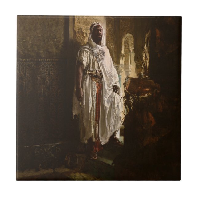 Carreau Chef maure Art africain Peinture Portrait (Devant)