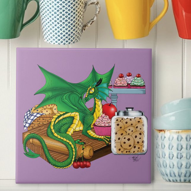 Carreau Chef pâtissier Dragon Vert (Créateur téléchargé)