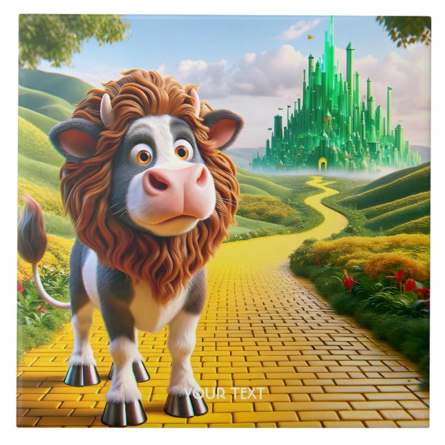 Carreau Chemin de lion de vache mignonne Imaginaire (Devant)