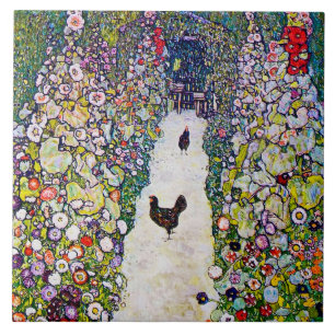 Carreau Chemin du jardin avec les poulets, Gustav Klimt