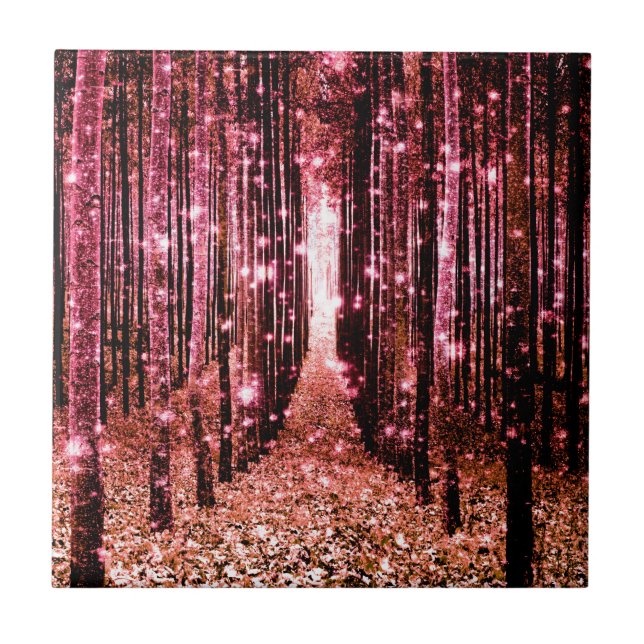 Carreau Chemin Magique de la Forêt Rose Pêche (Devant)