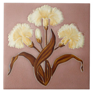 Carreau Cheminée en céramique murale style Art nouveau