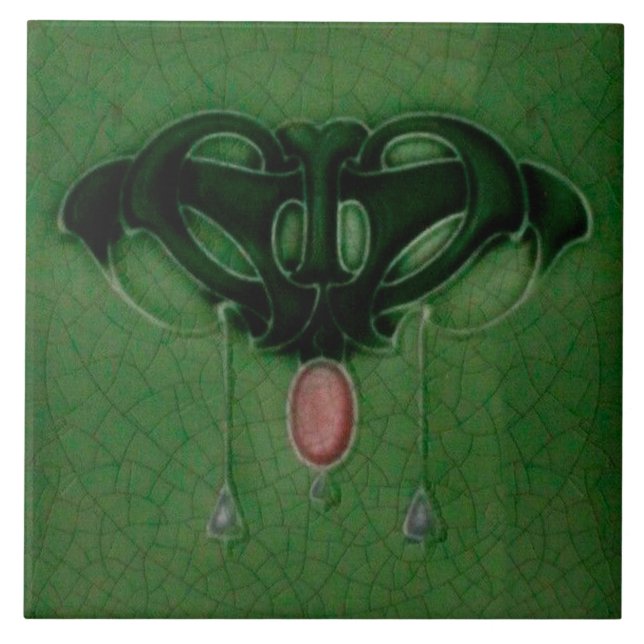 Carreau Cheminée en céramique murale style Art nouveau (Devant)