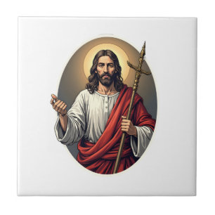 Carreau Chemise à gravure vintage avec armoiries Jésus Ber