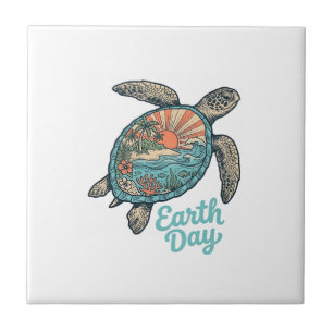 Carreau Chemise à motif de tortue marine de la Journée de