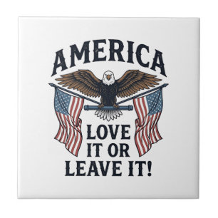 Carreau Chemise aigle patriotique America Love It Or Leave