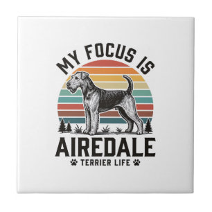 Carreau Chemise Airedale Terrier Amateur de Chien Vintage 