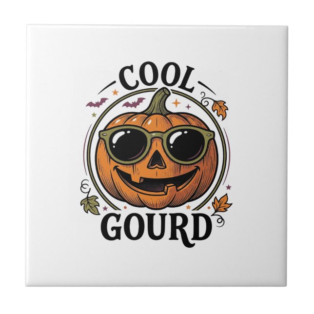 Carreau Chemise Citrouille Cool Gravure Vintage Halloween  (Devant)