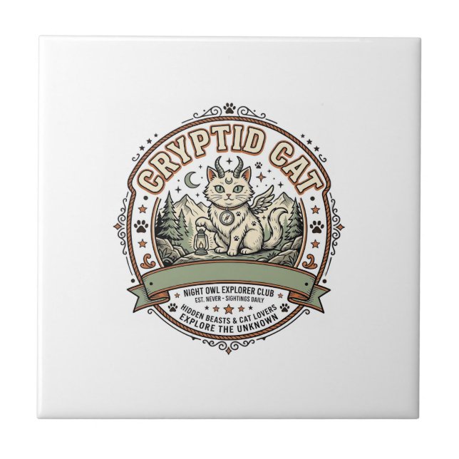 Carreau Chemise Cryptide Chat Cryptide Chat Art Vector Vin (Devant)