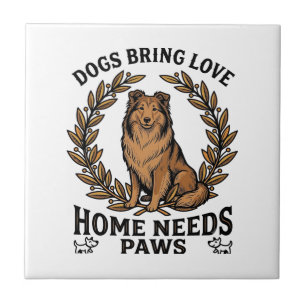Carreau Chemise d'amour de chien Gravure vintage conceptio