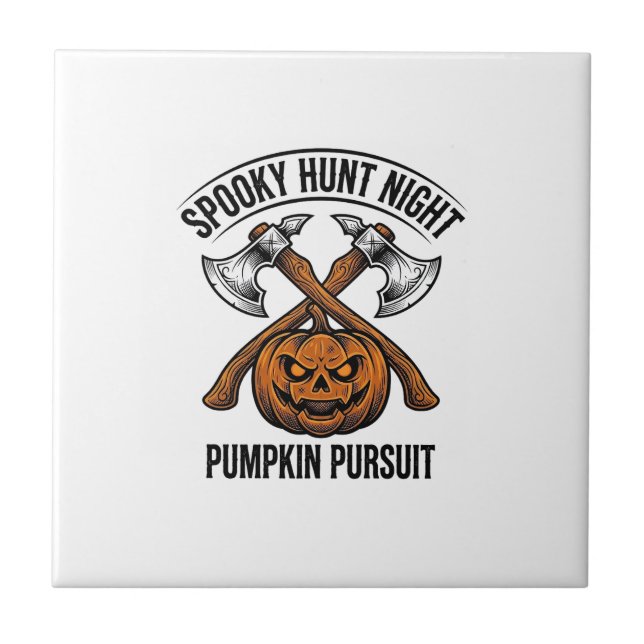 Carreau Chemise de chasse Halloween avec haches de citroui (Devant)