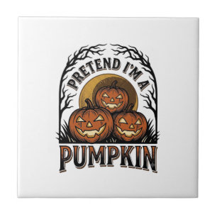 Carreau Chemise de citrouille d'Halloween Fais semblant qu