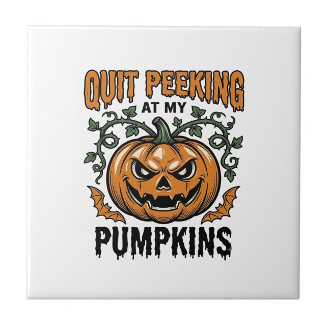 Carreau Chemise de citrouille d'Halloween Gravure vintage  (Devant)