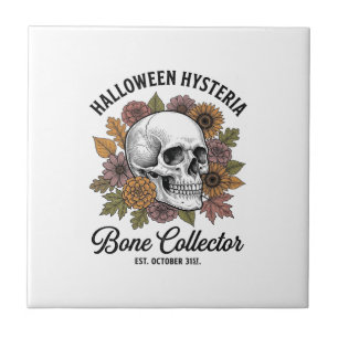 Carreau Chemise de collectionneur de crâne d'Halloween vin