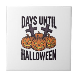 Carreau Chemise de compte à rebours d'Halloween Dessin de 
