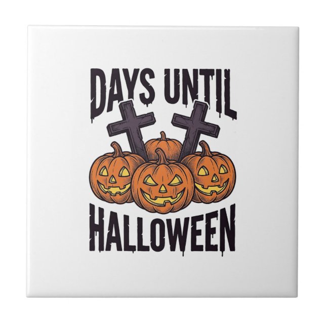 Carreau Chemise de compte à rebours d'Halloween Dessin de  (Devant)