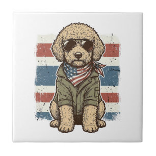 Carreau Chemise de conception de gravure vintage de chien