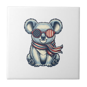Carreau Chemise de conception de koala patriotique gravure
