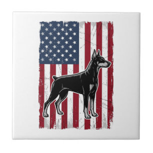 Carreau Chemise de conception de vecteur de chien patrioti