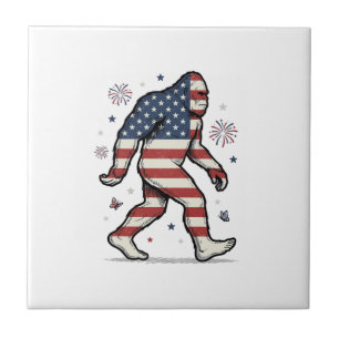 Carreau Chemise de design de gravure vintage Bigfoot patri