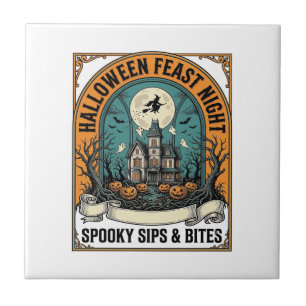 Carreau Chemise de fête d'Halloween Repas effrayant Maison