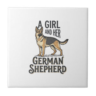 Carreau Chemise de fille de berger allemand Design pour am