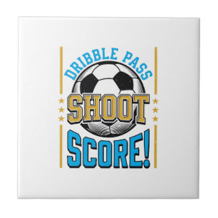 Carreau Chemise de football vintage dribble passe tir scor