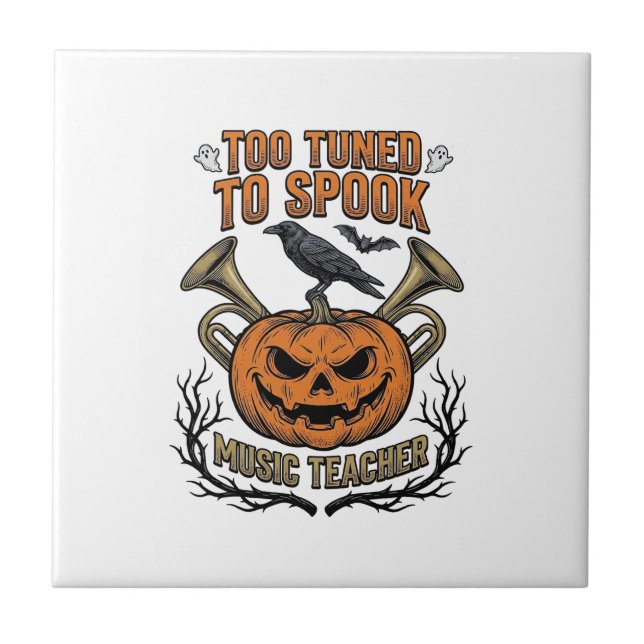 Carreau Chemise de gravure de citrouille Halloween profess (Devant)